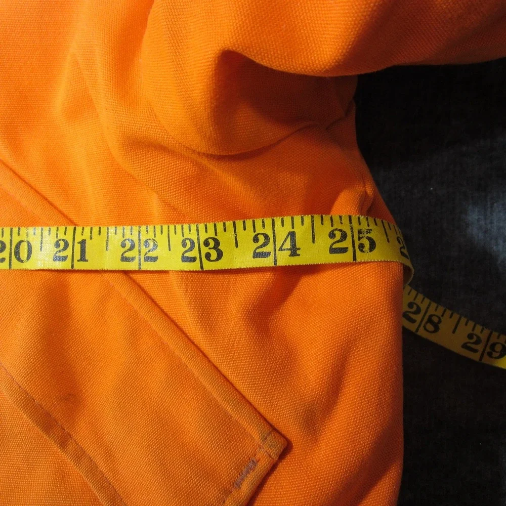 Vtg Woolrich Down Filled Coat Mens L Blaze Orange Insulated‎ Zip up Hunting Camp